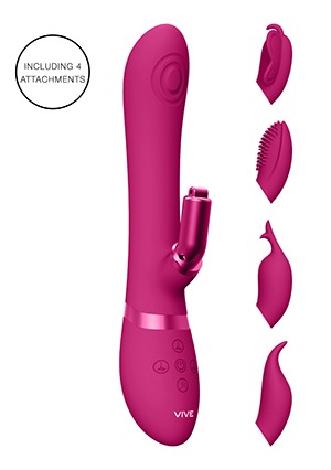 Vive Etsu - Pink with 4 Interchangeable Clitoral Heads - Image 5
