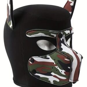 Anime Cosplay Dog Mask Camo Green