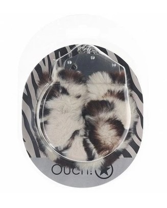 Ouch! - Heavy-duty Fluffy Handcuffs - Snow Leopard
