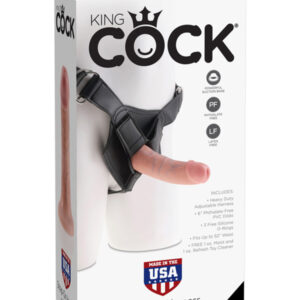 King Cock Strap-On Harness with 6 in. Cock Flesh