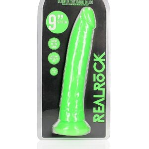 RealRock Slim 9 Inch Glow in the Dark Neon Green