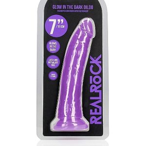 RealRock Slim 7 Inch Glow in the Dark Purple
