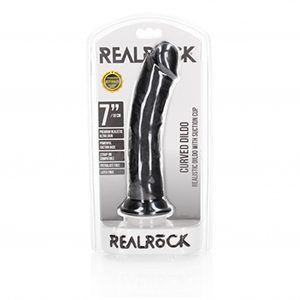 RealRock Curved Realistic 7 Inch Dildo Black