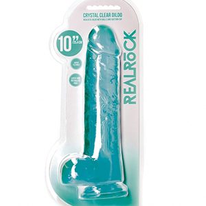 RealRock 10 Inch Realistic Dildo with Balls Turquoise