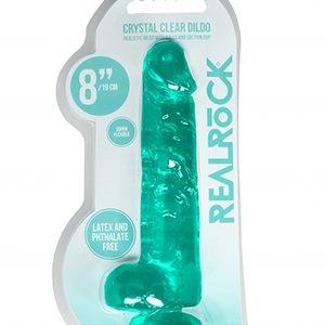 RealRock 8 inch - 19 cm Realistic Dildo with Balls Turquoise