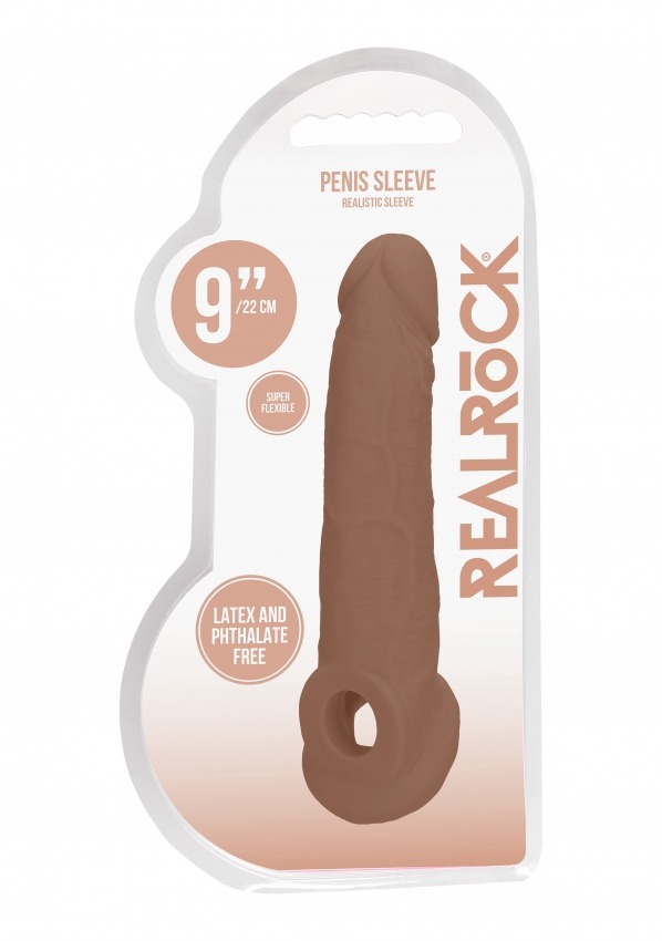 RealRock Penis Sleeve 9 inch Tan