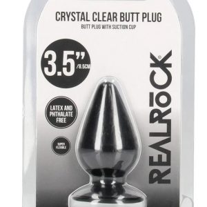RealRock Crystal Clear Anal Plug 3.5 Inch Black
