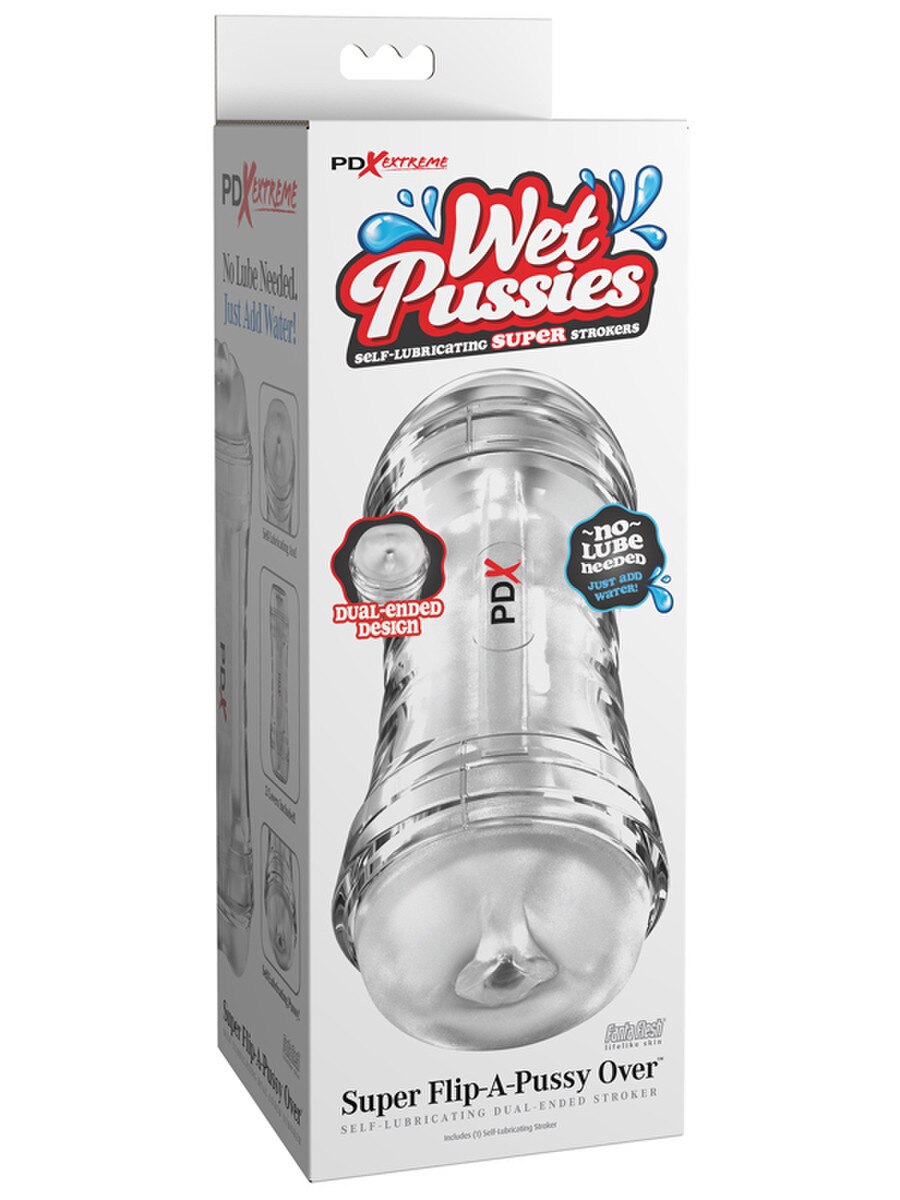 PDX Extreme Wet Pussies Super Flip-A-Pussy Over Self-Lubricating Stroker Frosted